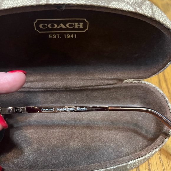 Coach Black and tortoise Aviator Sunglasses with Metal Frame Taylor - with case. - Picture 3 of 6